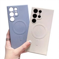 Casing Pengisian Daya Magnetik Silikon Cair Desain 3D Presisi Hot Pressed untuk S26 Ultra S25 Plus