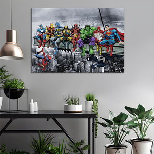 Póster <span class=keywords><strong>de</strong></span> Superhéroes Comiendo en un Rascacielos, Pintura Decorativa en Lienzo, Arte <span class=keywords><strong>de</strong></span> Pared para Sala <span class=keywords><strong>de</strong></span> Estar, Pósteres para Dormitorio - Product Image 4