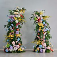 L72 Monet Style Soie Faux Corne Arches Floral Verdure Fond Arrangement Décoration Artificielle Mariage Arche Fleurs à Vendre