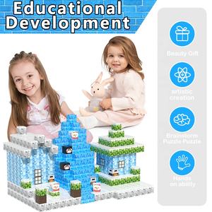 D028磁気正方形ビルディングブロックプラスチックシーンブロック氷と雪シリーズ145本セット - Product Image 5