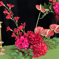 Sunwedding miniatur Bola bunga realistis mawar merah hiasan meja pernikahan fokus pada keuntungan penjualan kembali Kit grosir termasuk