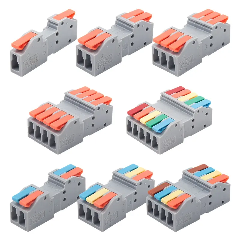 Terminal 3 Pin 6 Pin 2 Holes Cable Clamp Mini Quick Connect Splice Terminal Blocks Spring Splicing Wire Connectors