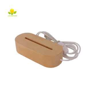 ที่กำหนดเองไม้บีช Led ฐาน Lampara 3D ฐานคืนอะคริลิฐานแสงสำหรับต<span class=keywords><strong>ก</strong></span>แต่งห้องนอน - Product Image 2