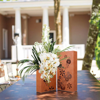 Recommandations chaudes moderne Orange Rectangle fer nordique jardin métal Vases Art décor mariage fleurs maison objets décoratifs