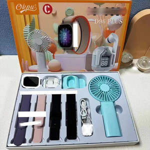 Nouvelle montre connectée 3-en-1 D96 Plus 2025 avec écouteurs Bluetooth et mini-ventilateur - Étanche IP67, moniteur de fréquence cardiaque/pression artérielle, fitness - Product Image 1