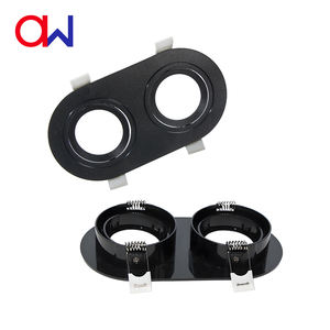 Marco Redondo Empotrado de Doble Cabezal para Focos LED GU10 MR16 Blanco/Negro Antideslumbrante - Product Image 5