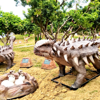 Modèle d'Ankylosaurus animatronique grandeur nature en silicone avec télécommande pour la décoration des parcs d'attractions