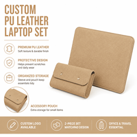 Ensemble de housses pour ordinateur portable en cuir PU de qualité supérieure avec logo personnalisé, étui d'affaires, housse d'ordinateur portable, sac intérieur portable avec pochette pour accessoires