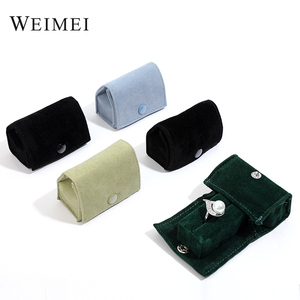 Boîte de rangement de luxe pour montre individuelle en gros, élégante, en cuir PU vert, avec logo personnalisé, étui de présentation de bijoux pour montres - Product Image 4