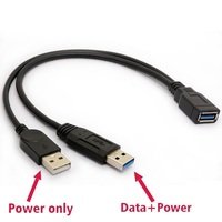 Câble de charge USB 3.0 mâle vers femelle USB 2.0 USB 3.0 en forme de Y avec tressage en cuivre pur