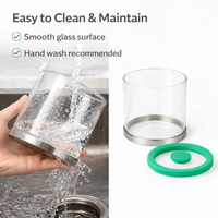 Ensemble de bocaux à épices en verre avec couvercle en silicone hermétique pour la cuisine, boîte organisatrice d'assaisonnement de 350 ml pour les herbes et les produits secs