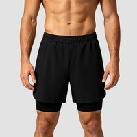 Shorts de sport respirants et anti-frottement pour hommes, séchage rapide, doublés 2-en-1, pour la course, le fitness et l'entraînement estival