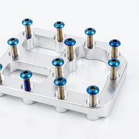 Vis à tête ronde hexagonale M4 x 16 mm bleues brûlées – Clous de remplacement pour repose-pieds de moto (couleur titane)