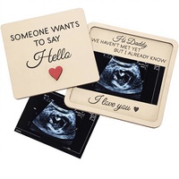 Cadre photo échographique en bois, boîte cadeau surprise, panneau d'annonce de naissance, révélation de sexe du bébé pour le mari, cadeau surprise pour papa de première fois