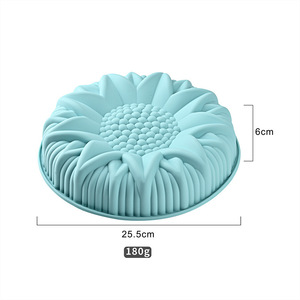 Moule à gâteau en silicone en forme de tournesol, diamètre 25,5 cm, pour la cuisson des gâteaux, facile à démouler, pliable, moule rond pour mousse - Product Image 1