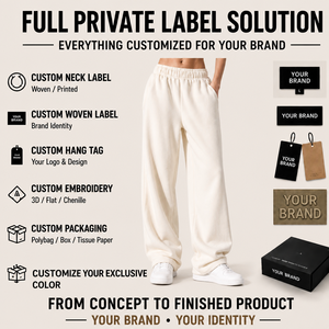 <span class=keywords><strong>Pantaloni</strong></span> Sportivi da <span class=keywords><strong>Donna</strong></span> Personalizzati OEM a Gamba Larga in 100% Cotone, Vita Media-Alta, Ideali per Sport Quotidiani e Abbigliamento Casual - Product Image 3