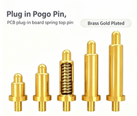 Connecteur Pogo Pin à insertion traversante pour PCB, à ressort, en laiton plaqué or, longueur personnalisée
