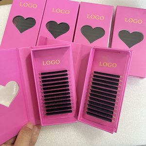 Extensions de cils en marque privée, fibres PBT coréennes, volume mat, noir foncé, plateau de cils, cils individuels en cachemire, extensions de cils - Product Image 4