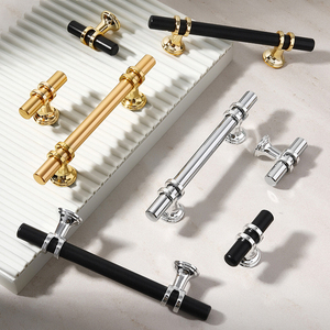 豪华漂亮铝不锈钢衣柜长厨房拉黑金旋钮门家具橱柜把手 - Product Image 2
