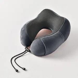 Дорожная подушка для шеи, U-образная мягкая подушка для поддержки головы с боковыми сумками для хранения, для сна, самолета