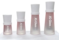 Flacon en verre cosmétique de luxe rose conique avec bouchon à vis pour fond de teint, essence et lotion, 50g, 30ml, 50ml, 100ml, 120ml