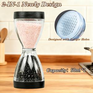 Nouveau shaker à épices portable <span class=keywords><strong>de</strong></span> 100ml avec couvercle hermétique pour le camping en plein air barbecue RV Mini 2-en-1 sablier salière et poivrière - Product Image 3