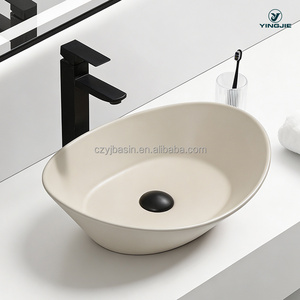 Yingjie Long Oval Ceramic Art Basin Thin Rim Glazed Crystal No Overflow Above Counter Modern <strong>Bathroom</strong> Factory Direct - Product Image 3