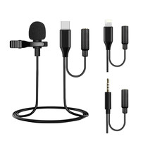 Microphone filaire à condensateur Lavalier, pour appareil photo, téléphone intelligent, Mini-Microphone Portable à condensateur, diffusion en direct, Mike, nouveau