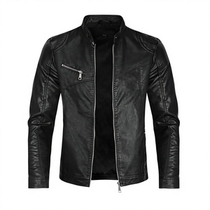 Veste en cuir et toile imperméable et coupe-vent BS International Famous Braded, style racer, hiver, logo personnalisé sur le devant, unisexe - Product Image 4