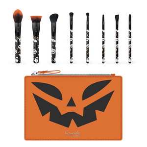 Pinceaux de <span class=keywords><strong>maquillage</strong></span> fantômes Gracedo, pinceaux de <span class=keywords><strong>maquillage</strong></span> crâne, outils de beauté sur le thème d'<span class=keywords><strong>Halloween</strong></span>, 8 pièces noires avec sac - Product Image 1