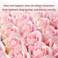 Fleurs Artificielles Souvenirs, Têtes de Roses Éternelles en Savon à Trois Couches, Faites à la Main, Emballage Cadeau DIY pour Mariage