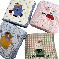 Ensemble de serviettes de bain en velours corail épais Longren, broderie animale de dessin animé, en nylon, pour adultes et couples, usage domestique, doux et absorbant