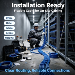 Câble réseau Cat5e 305M/rouleau UTP 24AWG 100% cuivre pur multimode <span class=keywords><strong>bleu</strong></span> certifié ISO9001 pour usage au bureau, à l'école et à domicile - Product Image 4