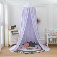 Moustiquaire de lit ronde pliante de haute qualité avec kit de suspension complet pour enfants, usage domestique, en polyester/coton imprimé