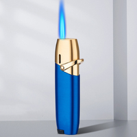 Briquet à cigare miniature en métal, vente en gros d'usine, logo et couleurs personnalisés, coupe-vent, torche à jet unique au butane, briquet à cigarettes