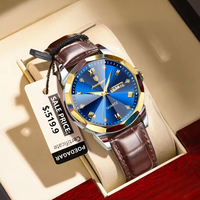 Poedagar810 Classic Analog Chronograph Kleider uhr Business Wheel Leder Wasserdicht 50M Luxus Quarz