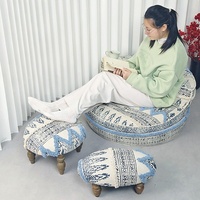 Canapé Tatami Style Luxe Léger Importé de Chine, Canapé Simple Décontracté, Style au Sol avec Dossier, Revêtement en Tissu Coton, Confort Doux