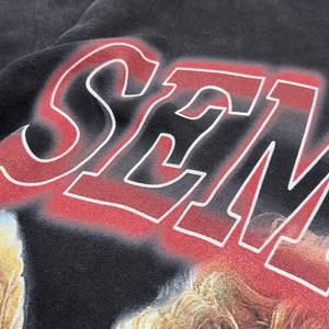 Camiseta de Lujo de Felpa Francesa Estampada, Camiseta Ancha de Gran Peso con Lavado Ácido, Camiseta Gráfica de Manga Larga de Doble Capa con Pedrería - Product Image 4