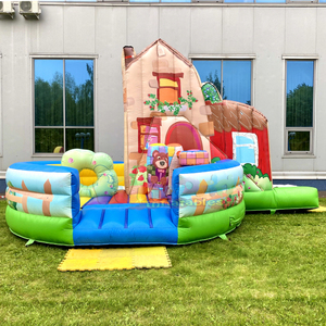 Chateau gonflable kids outdoor bounce <b>house</b> <b>inflatable</b> chalet playground forest cabin bouncy castle with slide - Product Image 2