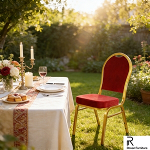 Sillas Metálicas <span class=keywords><strong>para</strong></span> <span class=keywords><strong>Banquetes</strong></span> a Precio Económico, Sillas Apilables <span class=keywords><strong>para</strong></span> Iglesia con Tapicería Roja, Silla <span class=keywords><strong>para</strong></span> Hotel con Cojín Moldeado - Product Image 1