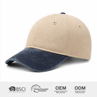 Gorra de Béisbol Personalizada de Lujo, Estilo Urbano, Dos Tonos Negro y Beige, 6 Paneles, Cierre a Presión, Alta Calidad, Gorras para Hombre, Fábrica OEM