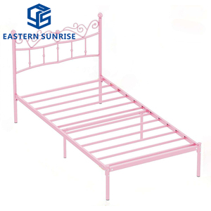 <span class=keywords><strong>Lit</strong></span> simple en métal de style princesse antique, design élégant et couleur rose, pour filles et enfants, avec un toucher enfantin - Product Image 5
