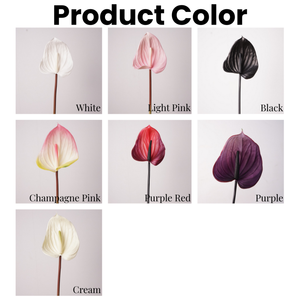 ดอกหน้าวัวสีขาว <span class=keywords><strong>andraeanum</strong></span> พืชดอกไม้สัมผัสจริงดอกไม้ประดิษฐ์กลางสำหรับตกแต่งตารางงานแต่งงาน - Product Image 3