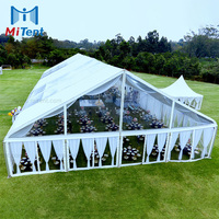 Tente de banquet de luxe imperméable transparente et blanche, grande tente Miluxe robuste pour l'extérieur