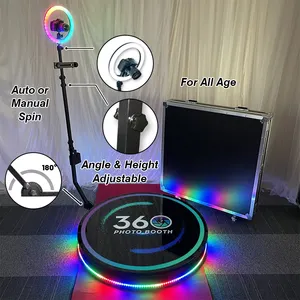 Automatic Selfie 360 Degree Spin Rotating Camera Slider 360 Video Metal Photo Booth Platform With Flight Case