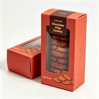 Scatola Rettangolare per Biscotti con Doppio Chiusura a Incastro, Logo Personalizzato, Finestra Trasparente, Contenitore in Cartone per Alimenti, Imballaggio Riciclabile per Snack