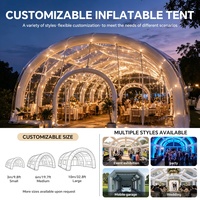 Tente de mariage gonflable transparente en PVC avec structure pneumatique pour cérémonies en plein air, réceptions et locations de mariages