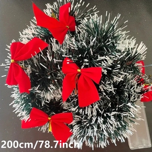 Guirlande de Noël de 2 m pour la maison, la fête, le mur, les décorations d'arbre de Noël avec nœud et lumières LED - Product Image 6