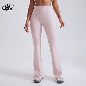 Taille haute Imitation <span class=keywords><strong>Cuir</strong></span> Flare Yoga Pantalon Anti-curling Edge Design Fitness Sport Leggings Minceur Doux Yoga Pantalon pour Femmes - Product Image 3
