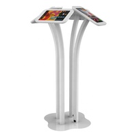 Support de tablette universel à quatre côtés, kiosque pour iPad avec boîtiers à quatre côtés, support en métal et en matière plastique